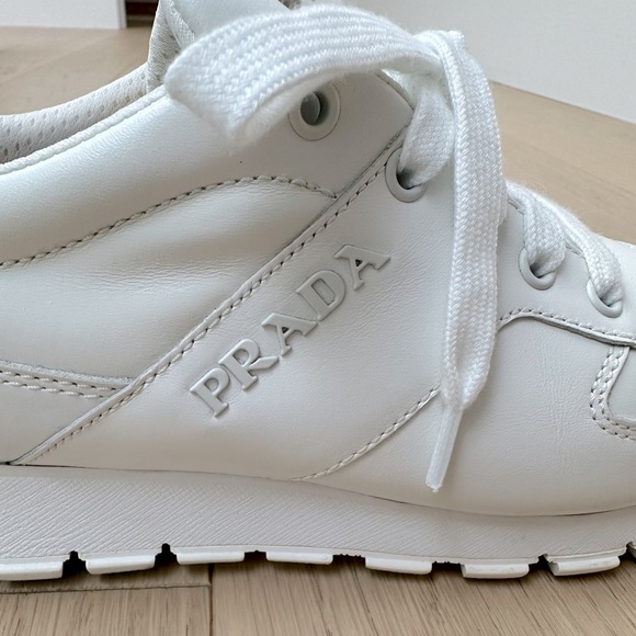 Prada White Leather Running Shoes - Picture 5 of 5